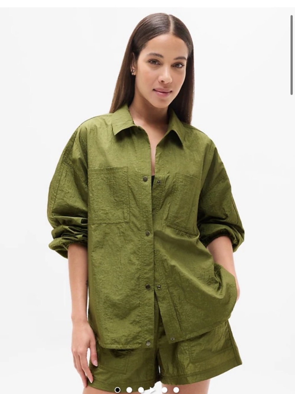 Athleta Lunar Sheen Olive Green Utility Jacket. Size M. NWOT